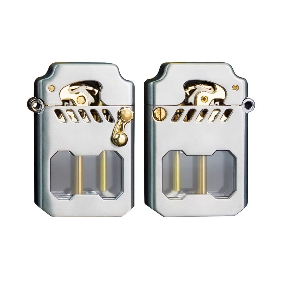 Briquet GearFrame - Briquet coupe-vent avec mécanisme à engrenages et verrouillage de sécurité