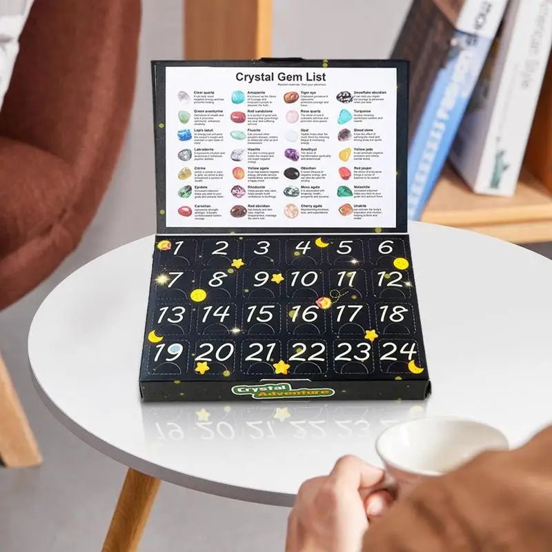 Edelsteen Adventskalender – 24 Natuurlijke Kristallen voor de Vakantie-Aftelling 2025