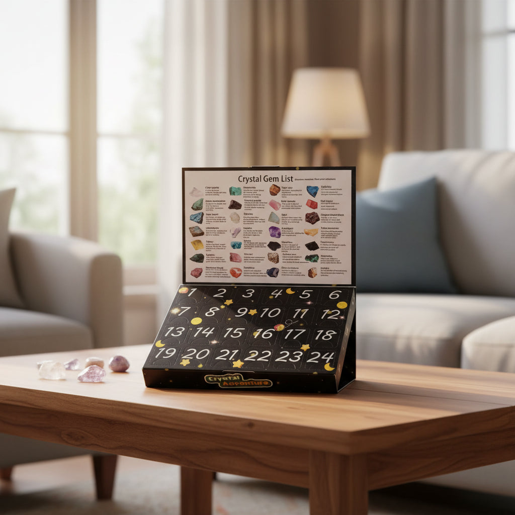 Jalokivien adventtikalenteri – 24 luonnollista kristallia lomien laskentaan 2025