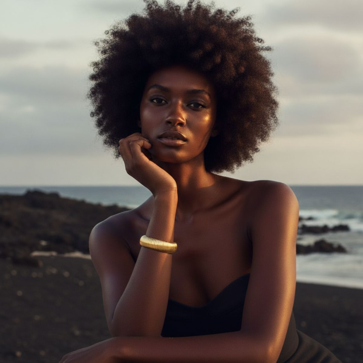 Golden Coastal Contour Bangle