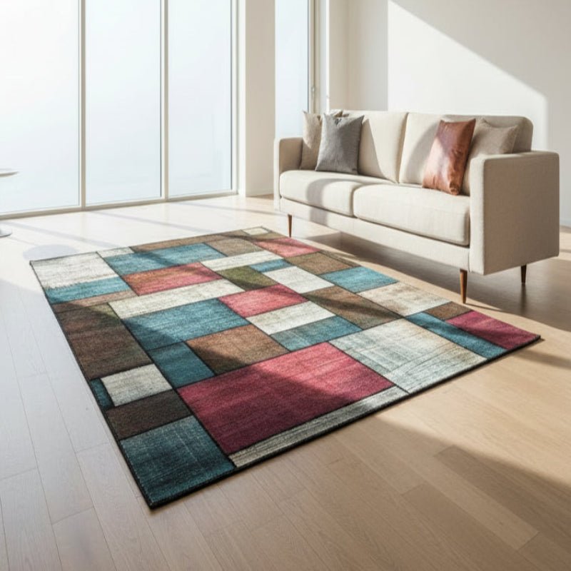 GEOVIBE TOUCHLY – Stylish Geometric Area Rug for Soft Non-Slip Home Comfort 0