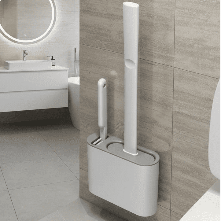 GERMFREE LOO – Silicone Toilet Brush with Holder for Hygienic Cleaning