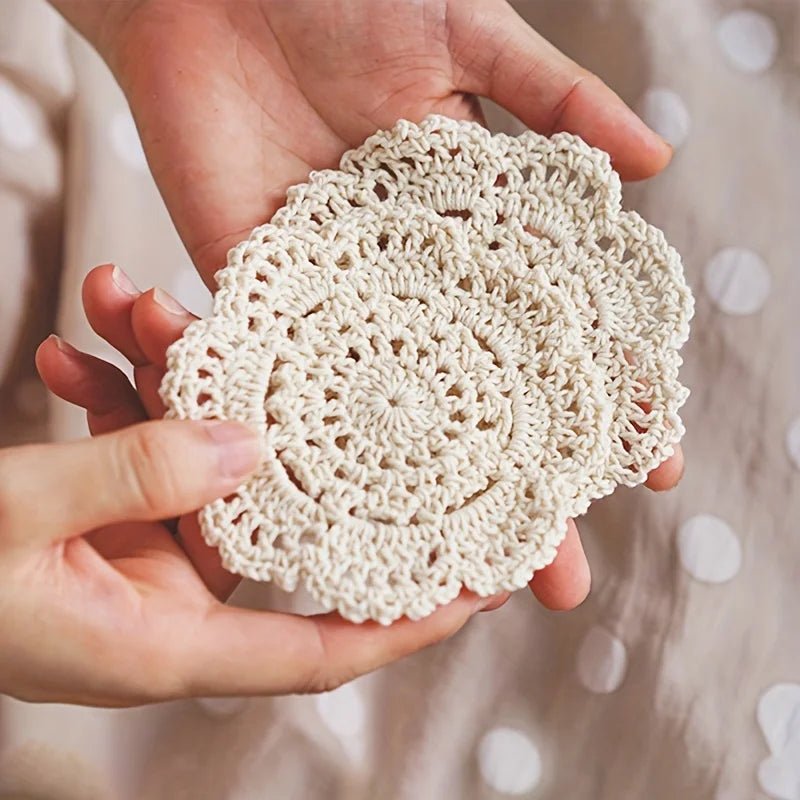 Bohemian Floral Crochet Coasters - Vintage Style for Home & Kitchen Decor 6