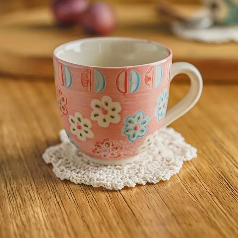 Bohemian Floral Crochet Coasters - Vintage Style for Home & Kitchen Decor 4