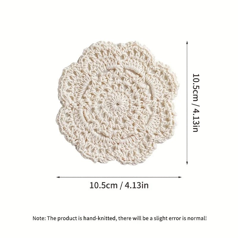 Bohemian Floral Crochet Coasters - Vintage Style for Home & Kitchen Decor 3