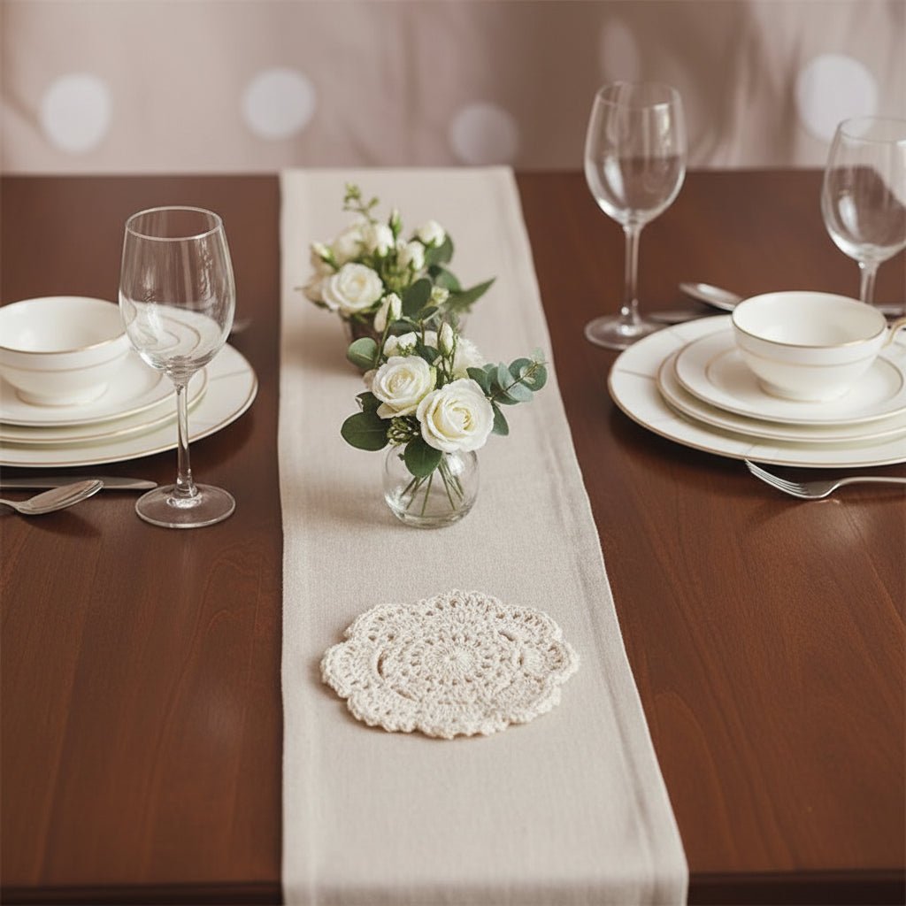 GIFTORA BLOOM – Bohemian Floral Crochet Coasters for Vintage Home Decor