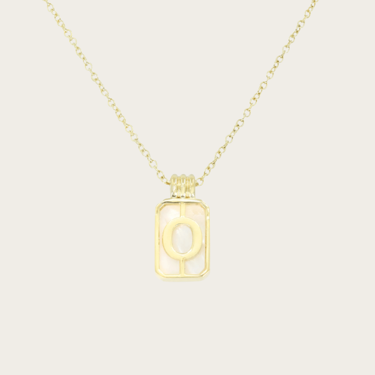 Gilded Sea Glass Initial Gold Necklace