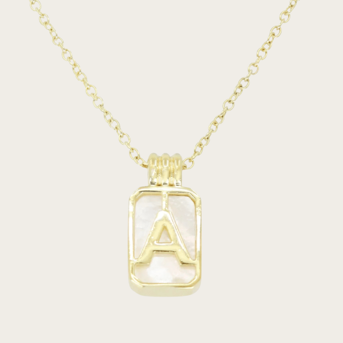Gilded Sea Glass Initial Gold Necklace
