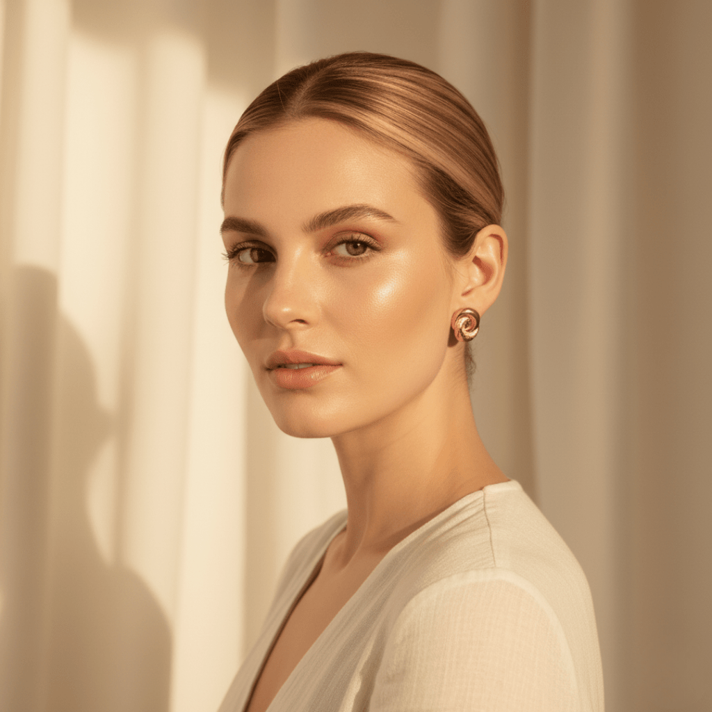 Vergulde Zon Gouden Knoop Oorknopjes