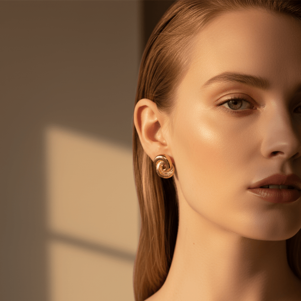 Vergulde Zon Gouden Knoop Oorknopjes