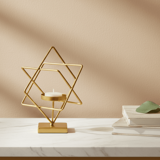 Gildora Classic Candleholder | Premium metal gold candlestick for living room and dining table