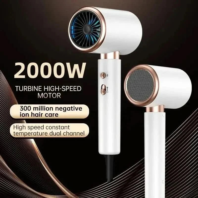 GLAMDRY – Asciugacapelli Ionico 2400W per Styling Veloce, Senza Crespo e Lucentezza