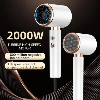 GLAMDRY – Sèche-cheveux ionique 2400W pour un coiffage rapide, sans frisottis et brillant