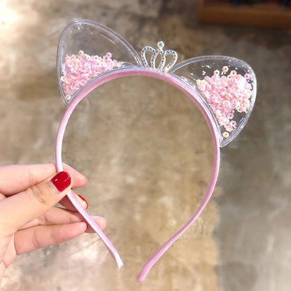  Glitter hair band women with cat ears-elegant accessory for women, ideal for parties and special occasions-2