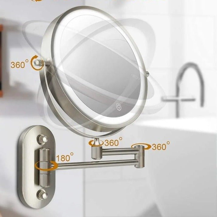 GLAMLITE LED SPIEGELLAMP – 5x Vergroting & Verstelbare Verlichting voor Nauwkeurige Schoonheid