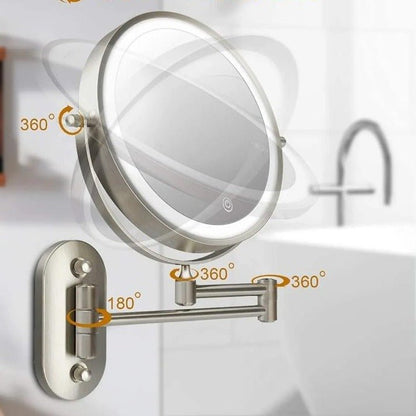 GLAMLITE LED SPIEGELLAMP – 5x Vergroting & Verstelbare Verlichting voor Nauwkeurige Schoonheid