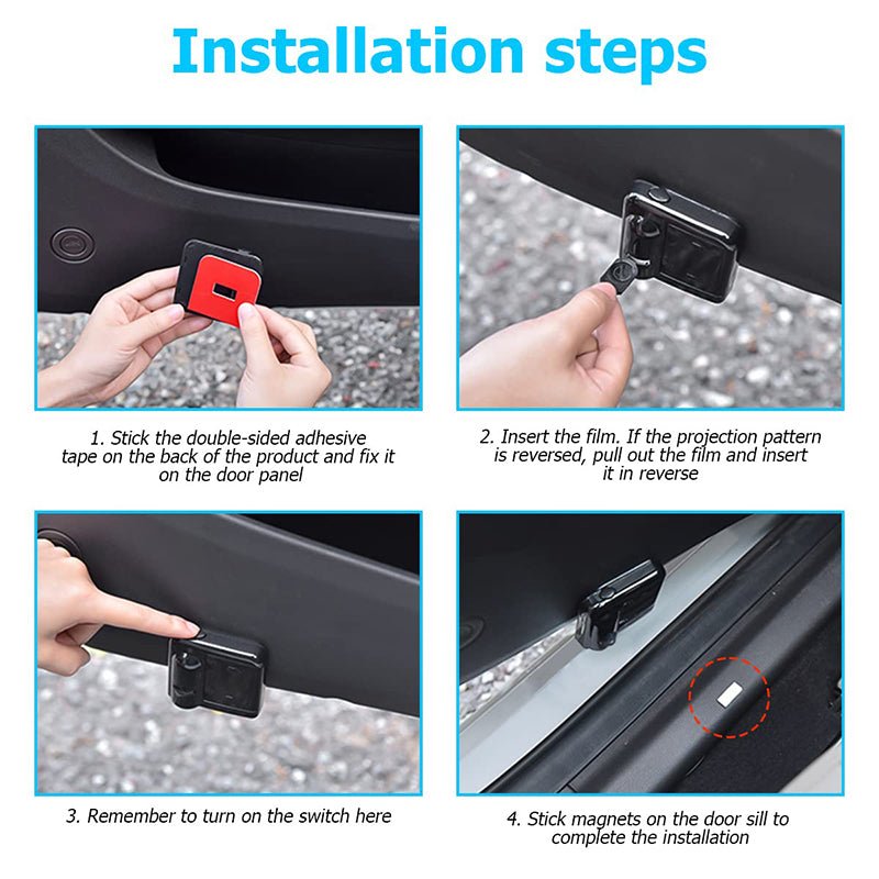 GLOWDOOR - Projecteur LED sans fil pour portière de voiture avec affichage de logo personnalisé