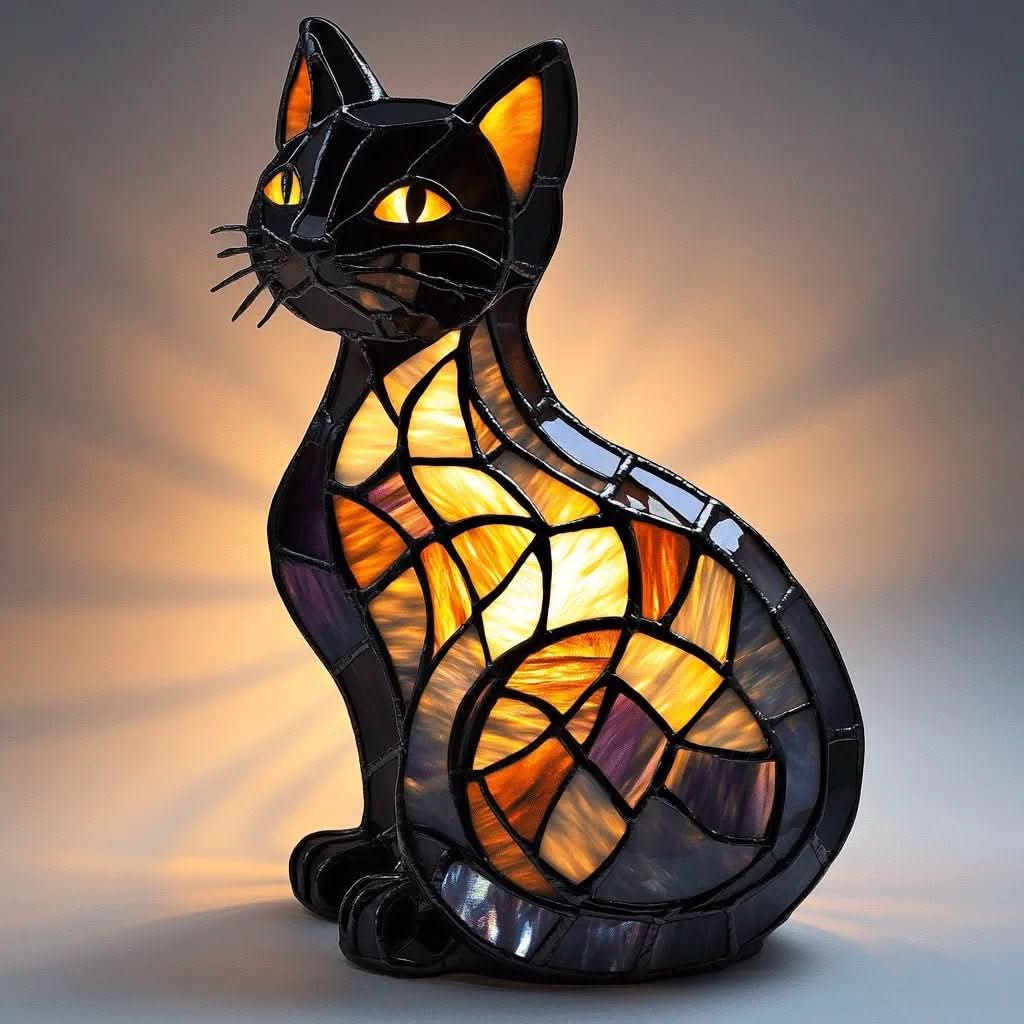 Charming Cat Night Light - Soft Glow LED Desk Lamp for Cozy Ambience 1