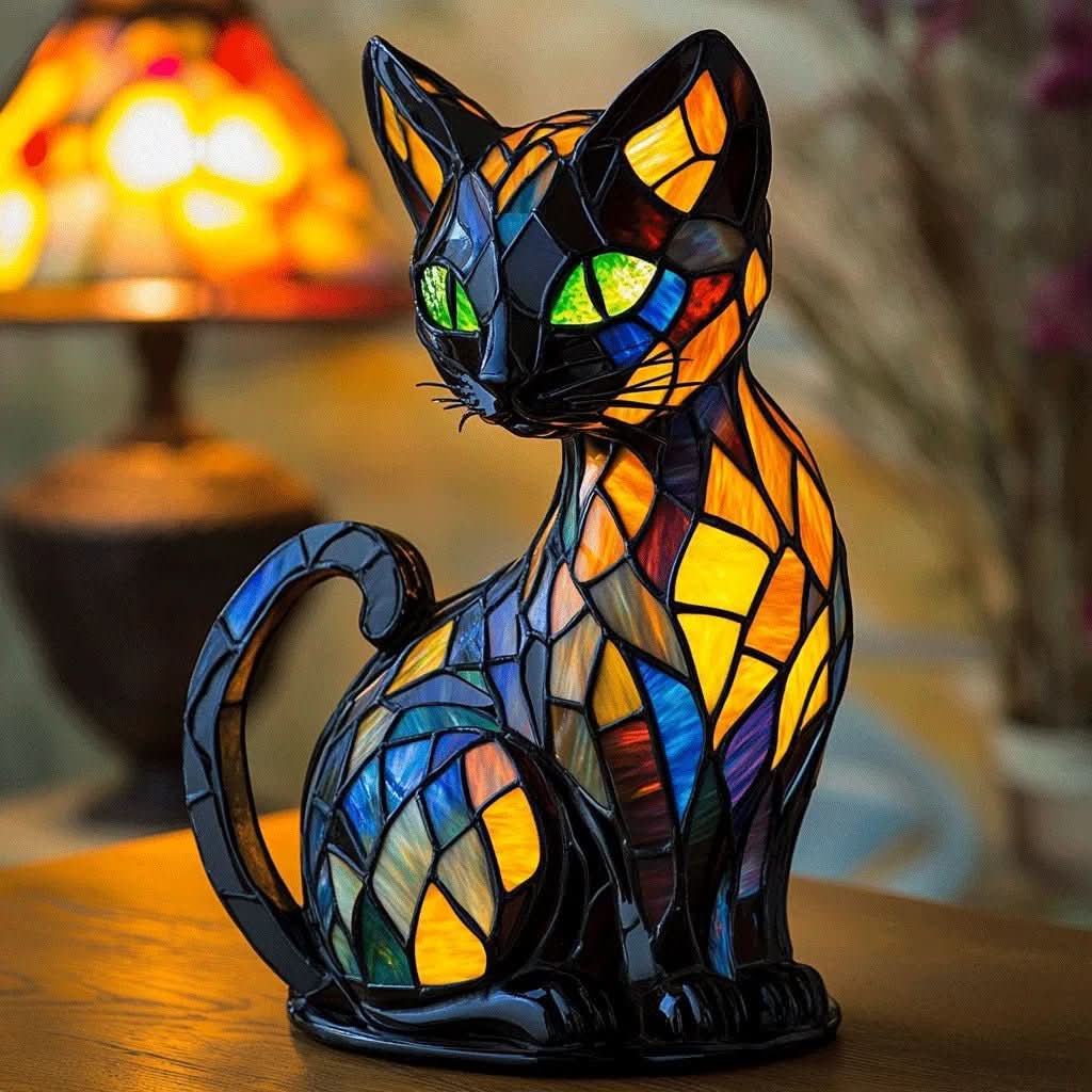 Charming Cat Night Light - Soft Glow LED Desk Lamp for Cozy Ambience 0