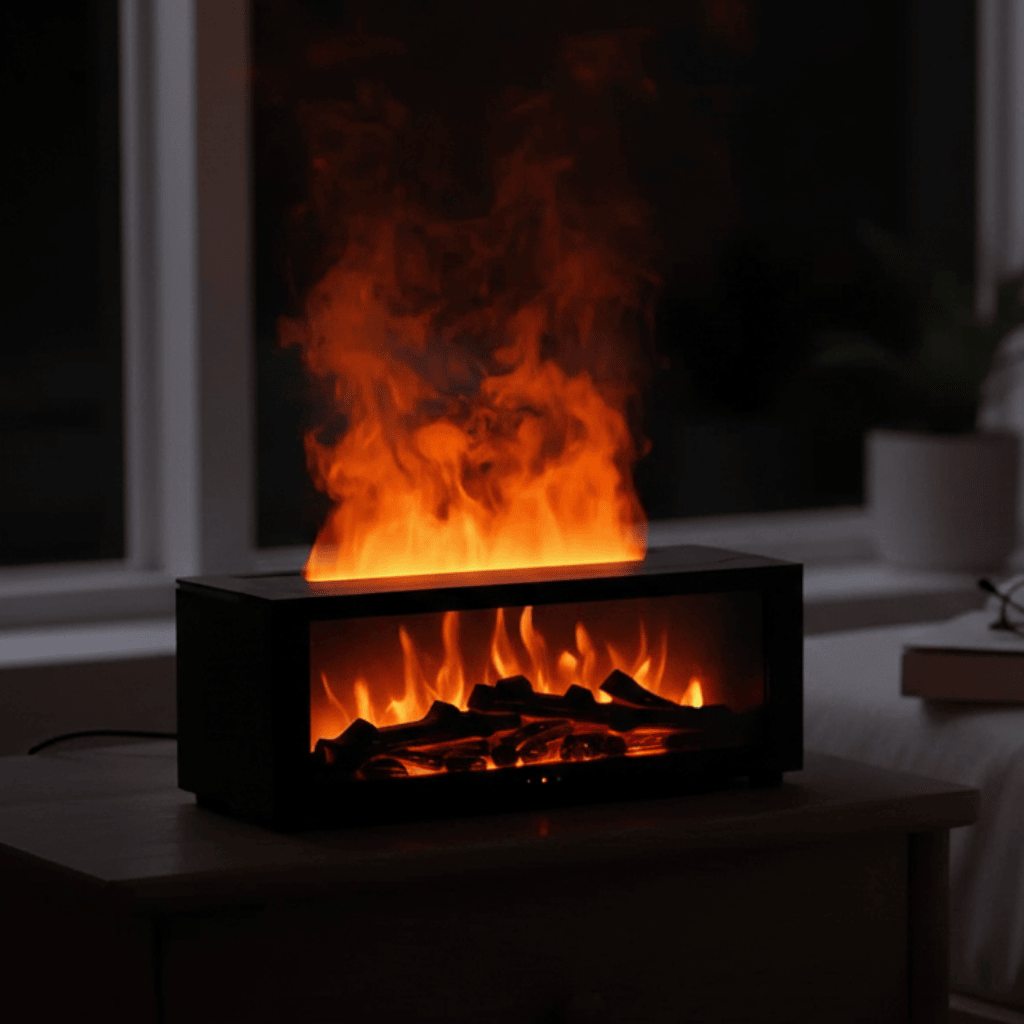 EMBERMIST – 4-in-1 Flame Effect Humidifier for Relaxation, Sleep & Home Atmosphere 0