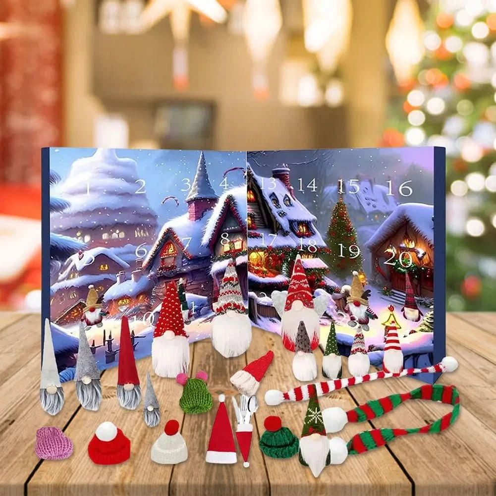 GNOMELYN 2025 – Calendario dell'Avvento con Gnomo Fantasioso con 24 Figure Fatte a Mano