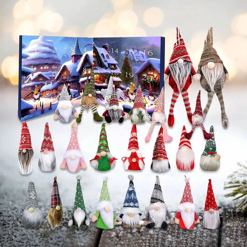 GNOMELYN 2025 – Calendario dell'Avvento con Gnomo Fantasioso con 24 Figure Fatte a Mano