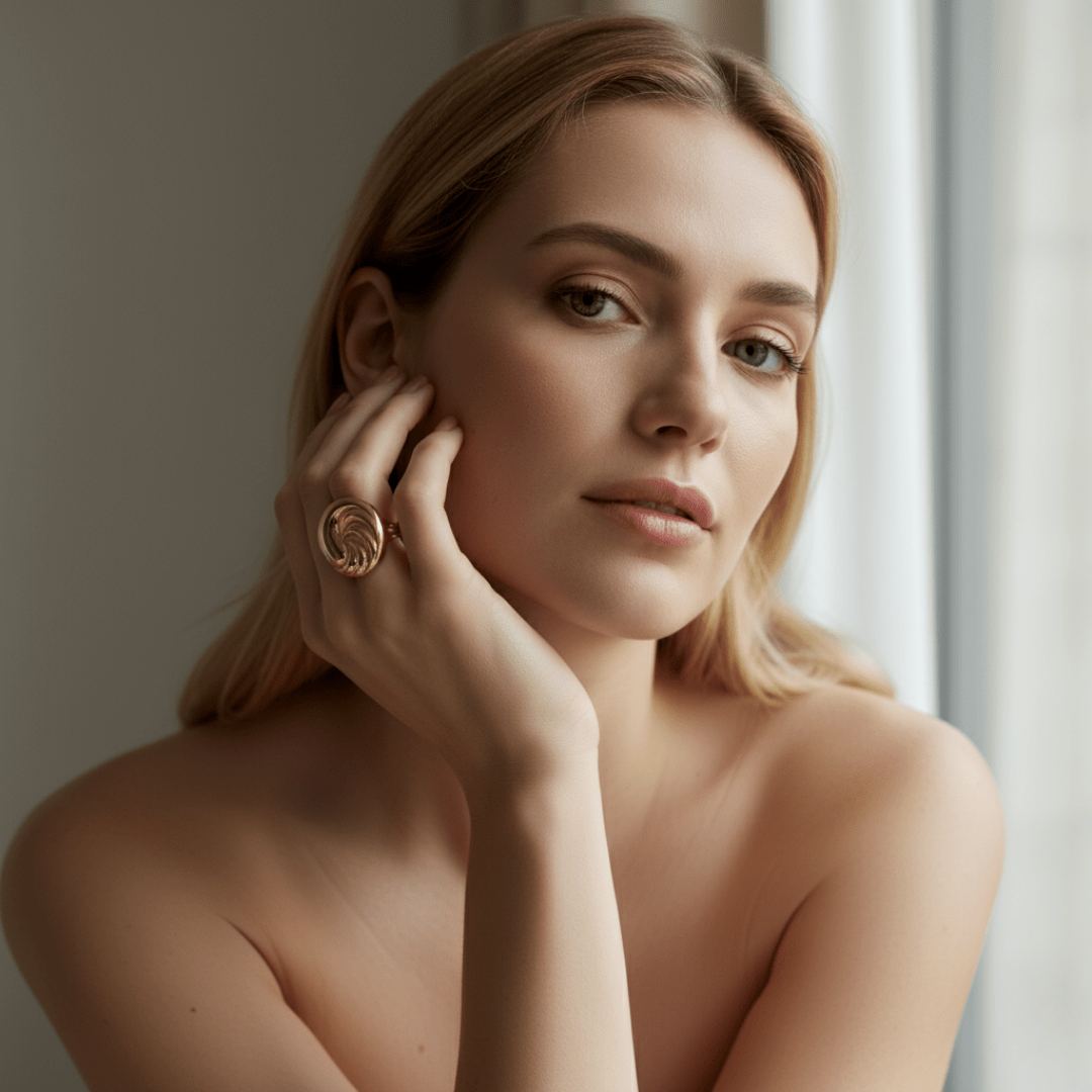 Anillo espiral de marea dorada