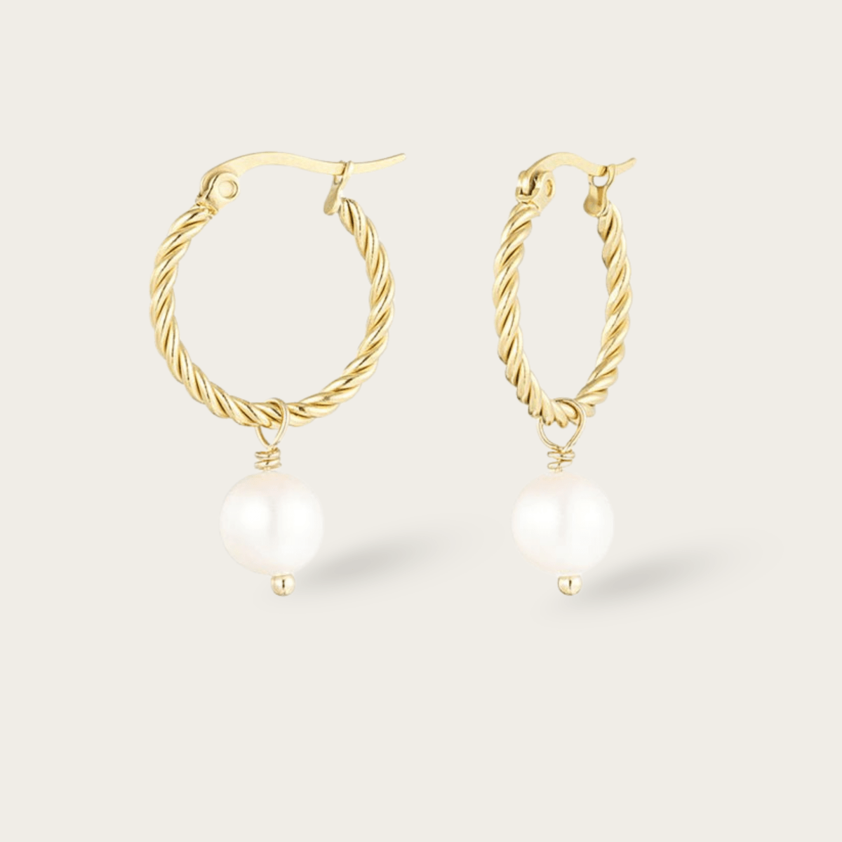 Pearl Drop Gouden Oorringen