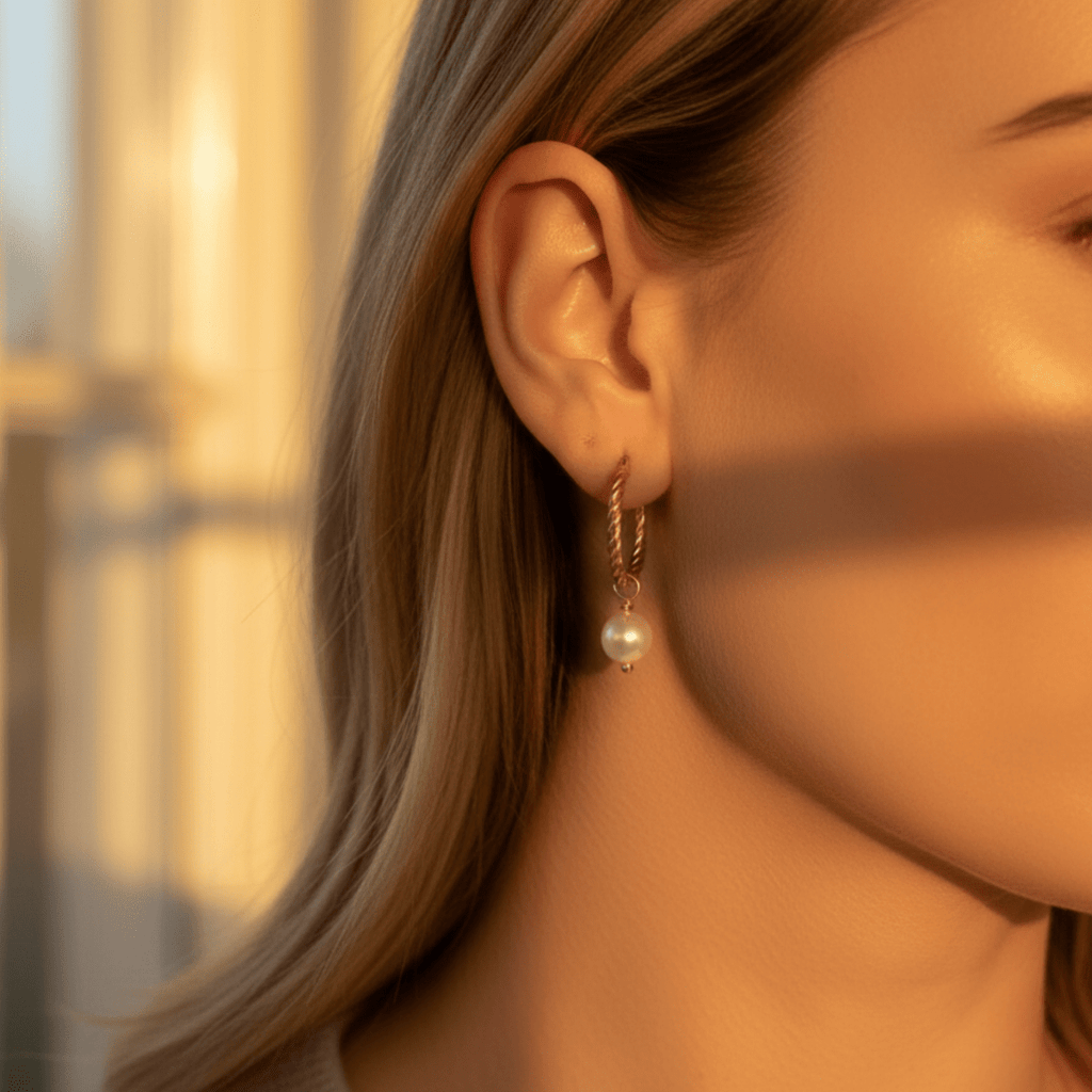 Pearl Drop Gouden Oorringen