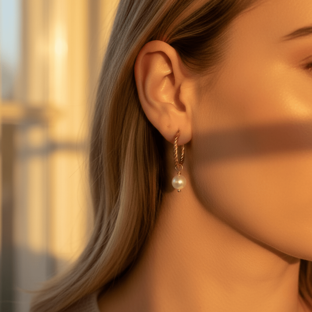 Pearl Drop Gouden Oorringen