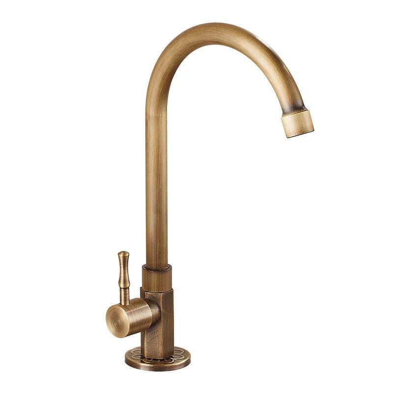  Goldenswan Faucet-Antique Schwanhals tap made of brass for the kitchen and garden-4