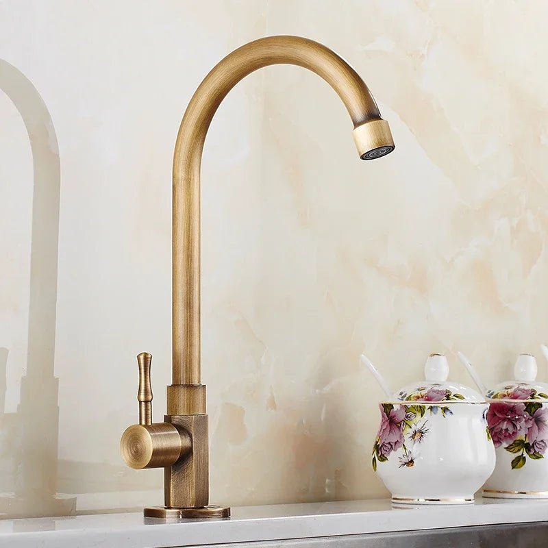  Goldenswan Faucet-Antique Schwanhals tap made of brass for the kitchen and garden-3