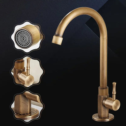  Goldenswan Faucet-Antique Schwanhals tap made of brass for the kitchen and garden-5
