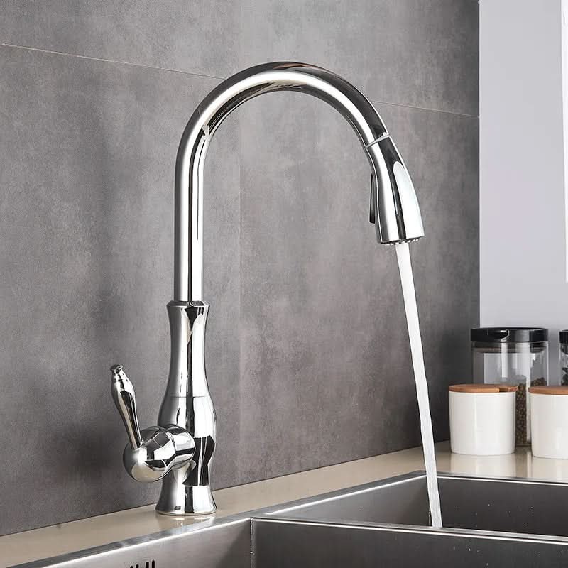 Goldstream Kitchen Mixer - luxurious kitchen tap with extendable shower & shooting function in the golden finish 9