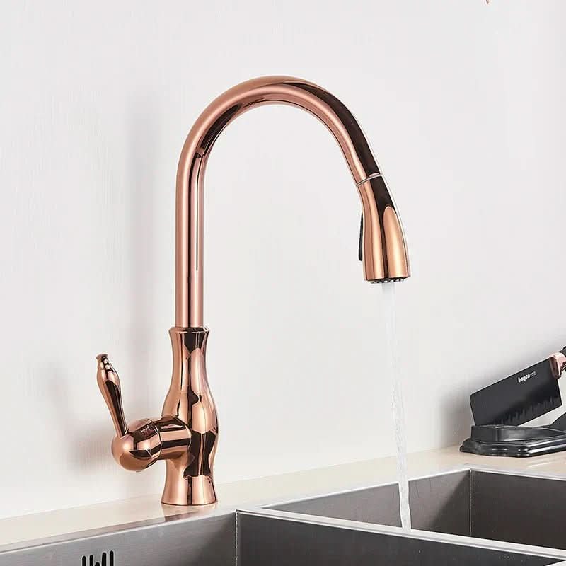 Goldstream Kitchen Mixer - luxurious kitchen tap with extendable shower & shooting function in the golden finish 5