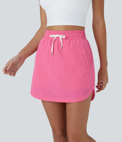 GOLFGLIDE Skirt – Mini with Shorts, Drawstring Waist & Hidden Pockets
