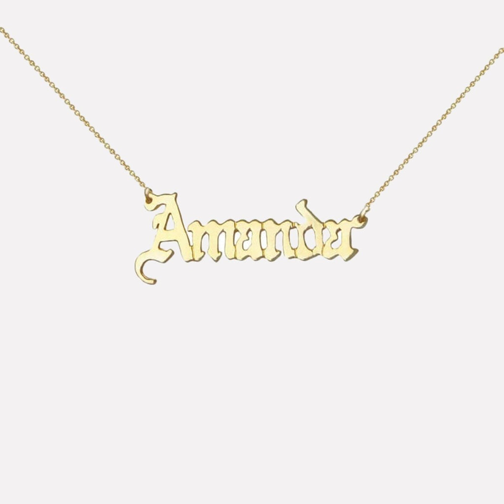 Gothic Name Necklace - Custom Length & Metal Options for Personalized Elegance 4
