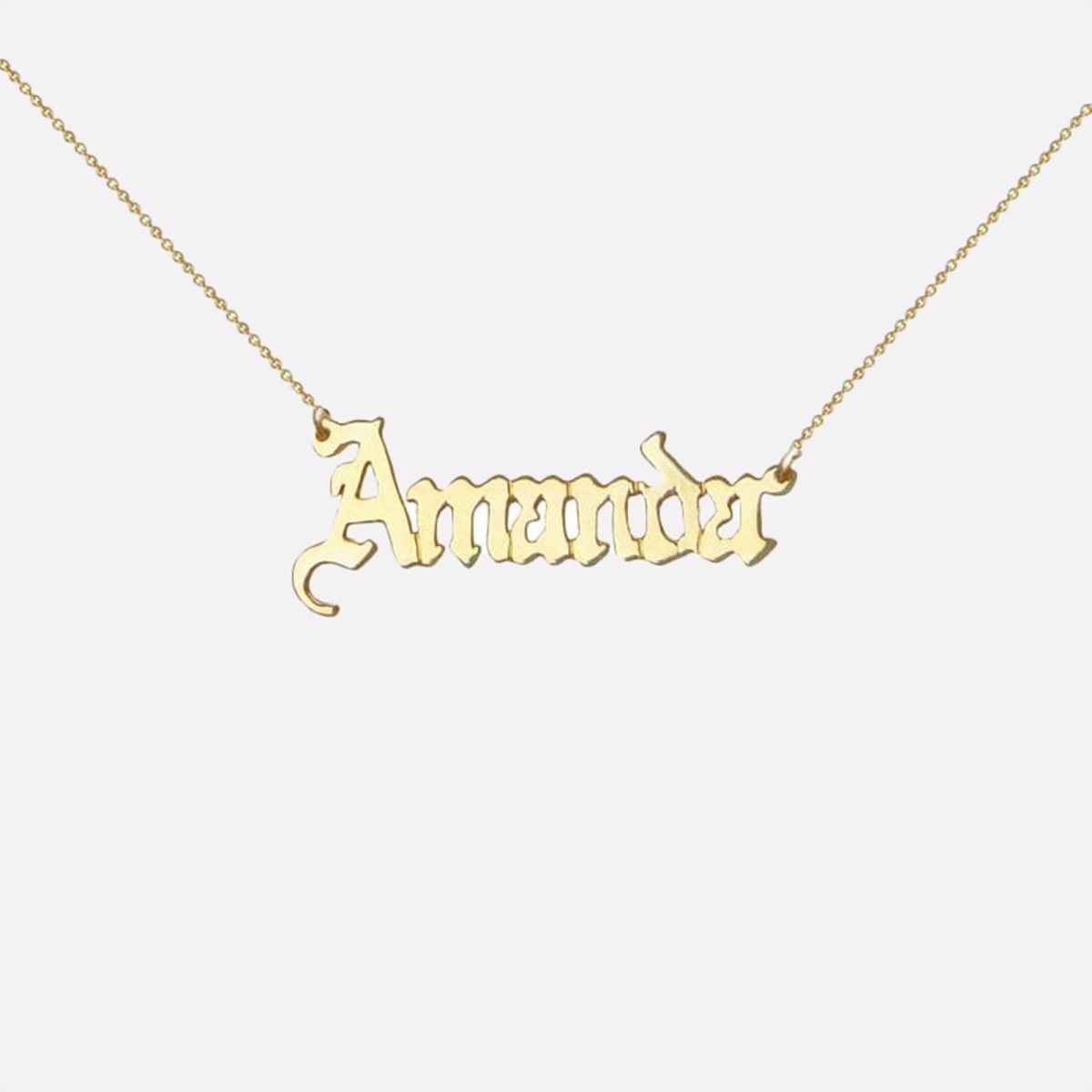 Gothic Name Necklace - Custom Length & Metal Options for Personalized Elegance 4