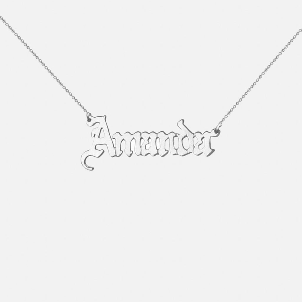 Gothic Name Necklace - Custom Length & Metal Options for Personalized Elegance 7