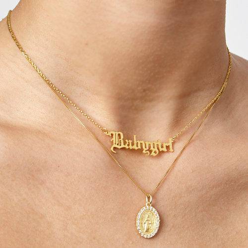 Gothic Name Necklace - Custom Length & Metal Options for Personalized Elegance 2