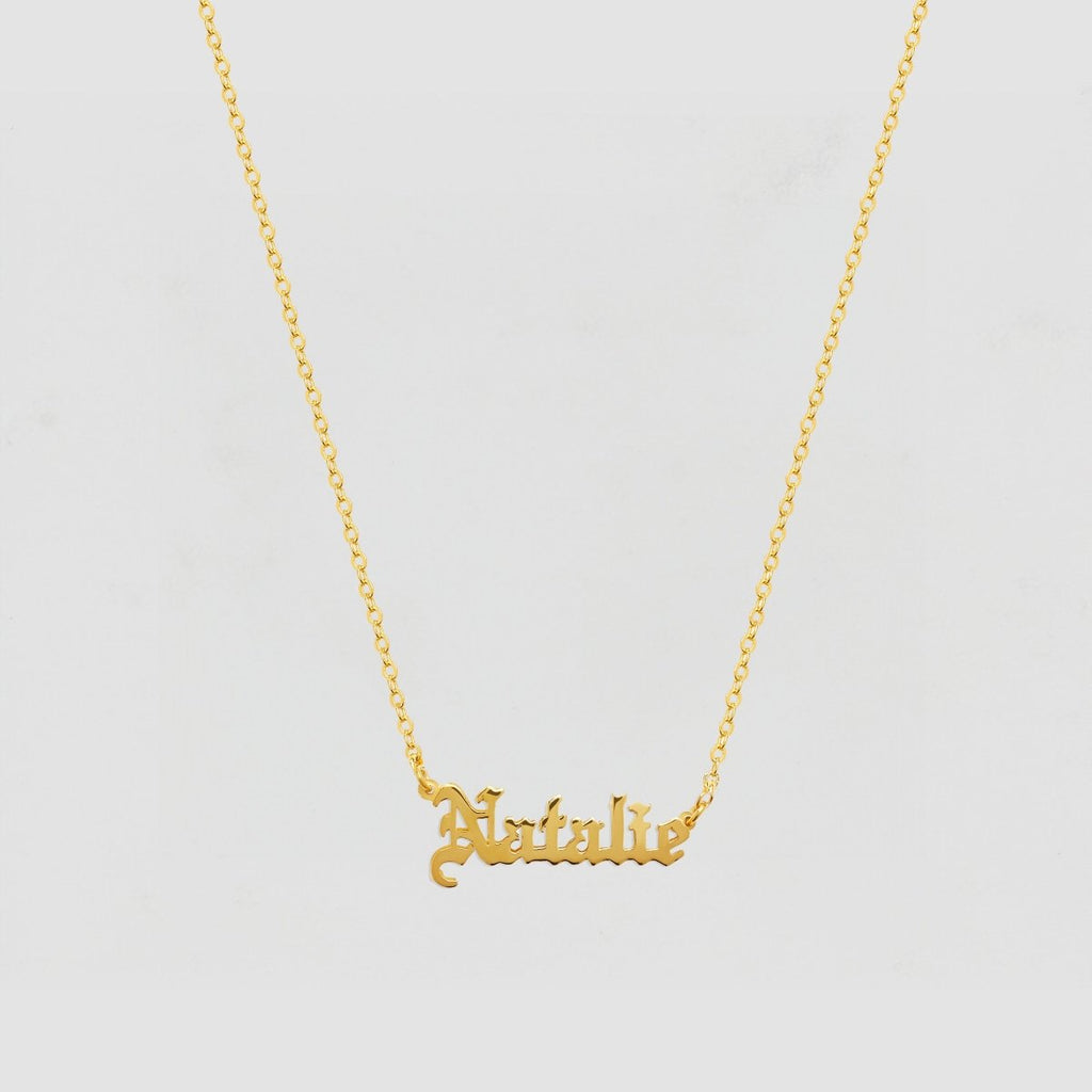 Gothic Name Necklace - Custom Length & Metal Options for Personalized Elegance 0