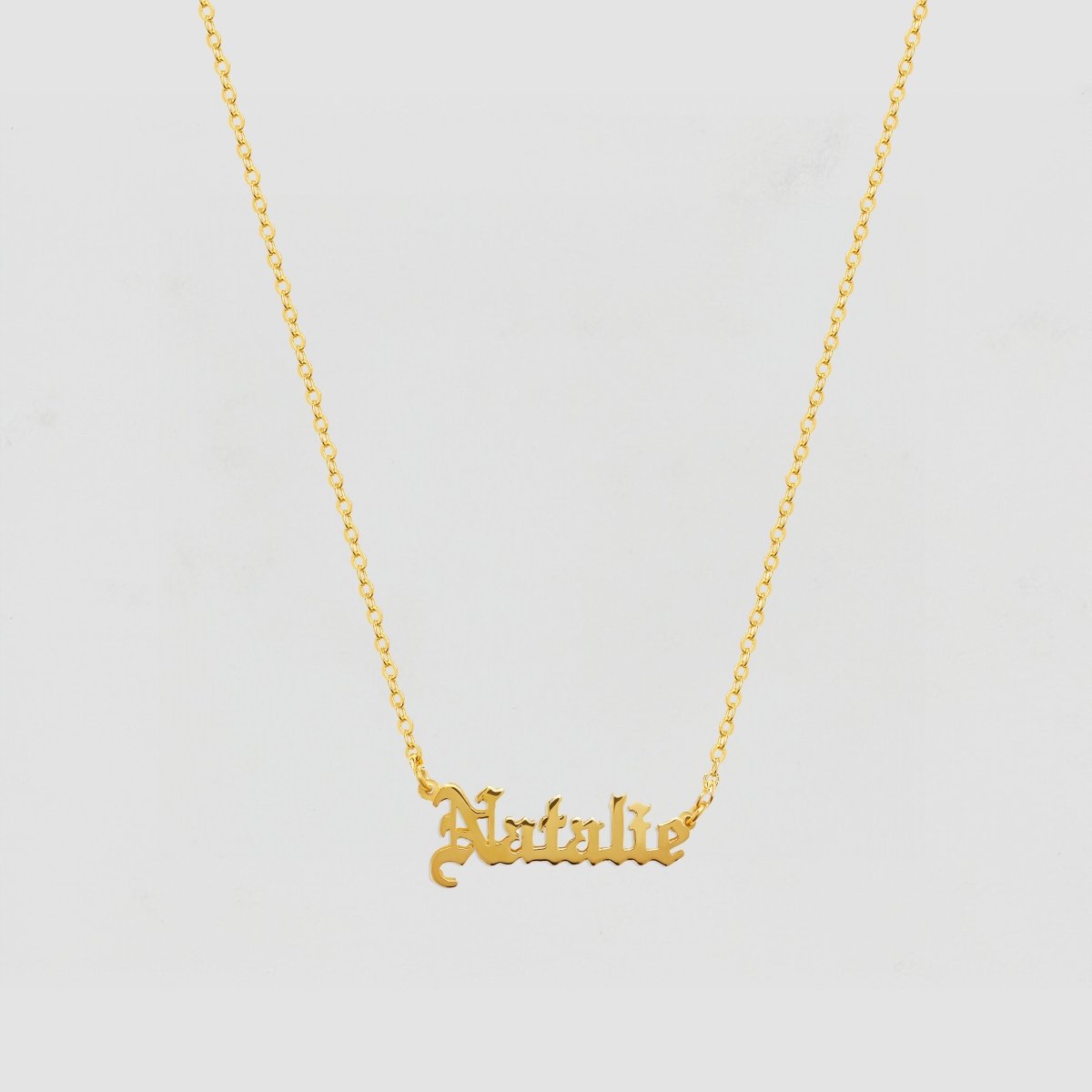 Gothic Name Necklace - Custom Length & Metal Options for Personalized Elegance 0