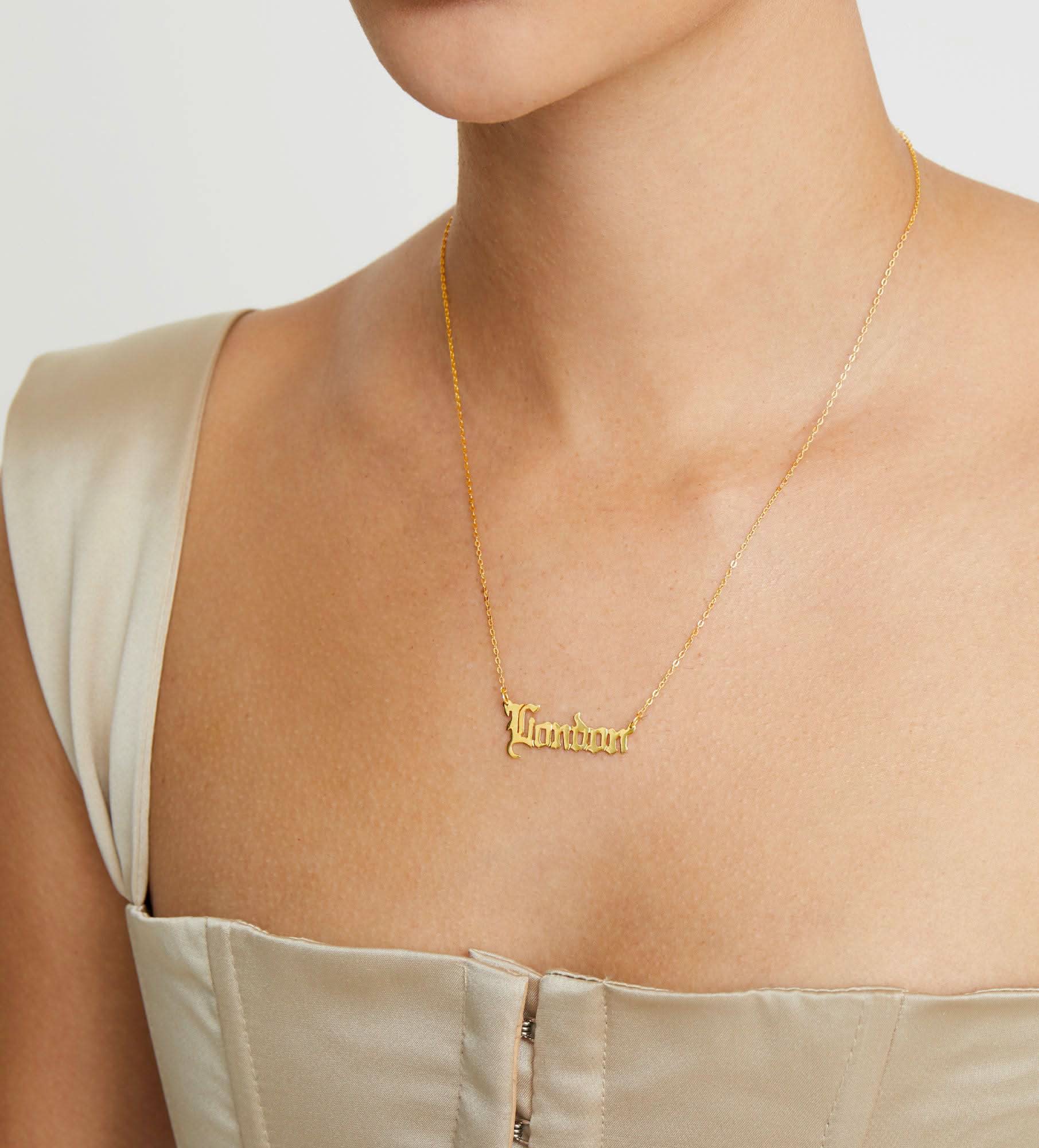 Gothic Name Necklace - Custom Length & Metal Options for Personalized Elegance 1