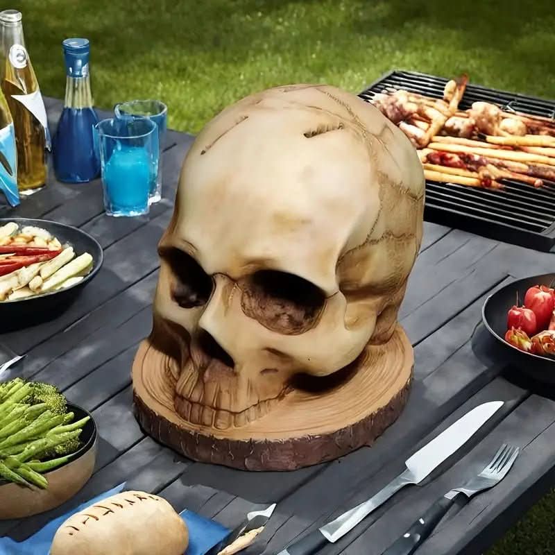 Handmade Gothic Skull knife holder for up to 7 knives-unique decorative element for the kitchen 7