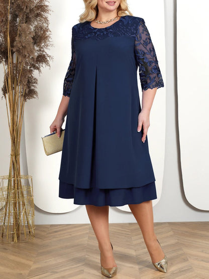 GRACE GALA DRESS – Elegant embroidered banquet dress in plus size