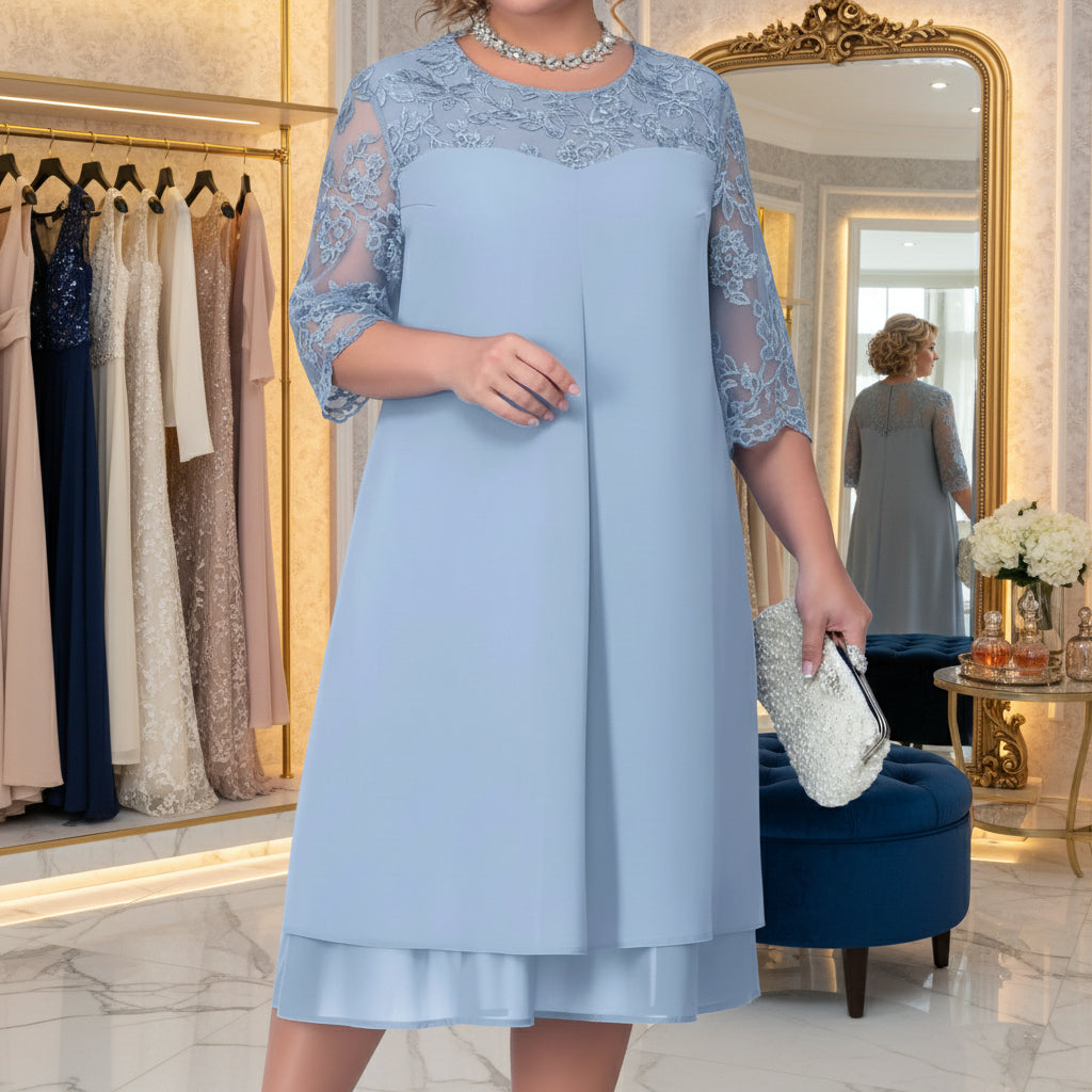 GRACE GALA-MEKKO – Elegantti kirjailtu juhlapuku pluskoon kokoon