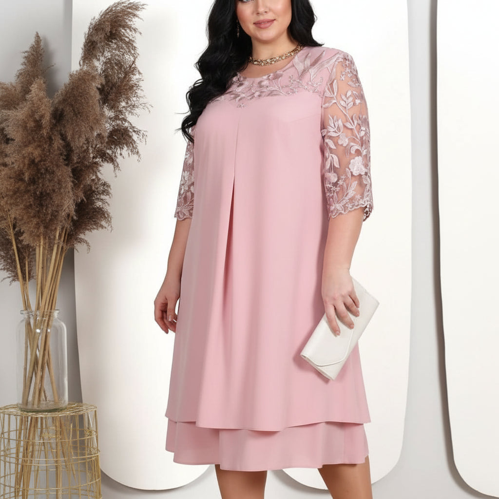 GRACE GALA-MEKKO – Elegantti kirjailtu juhlapuku pluskoon kokoon