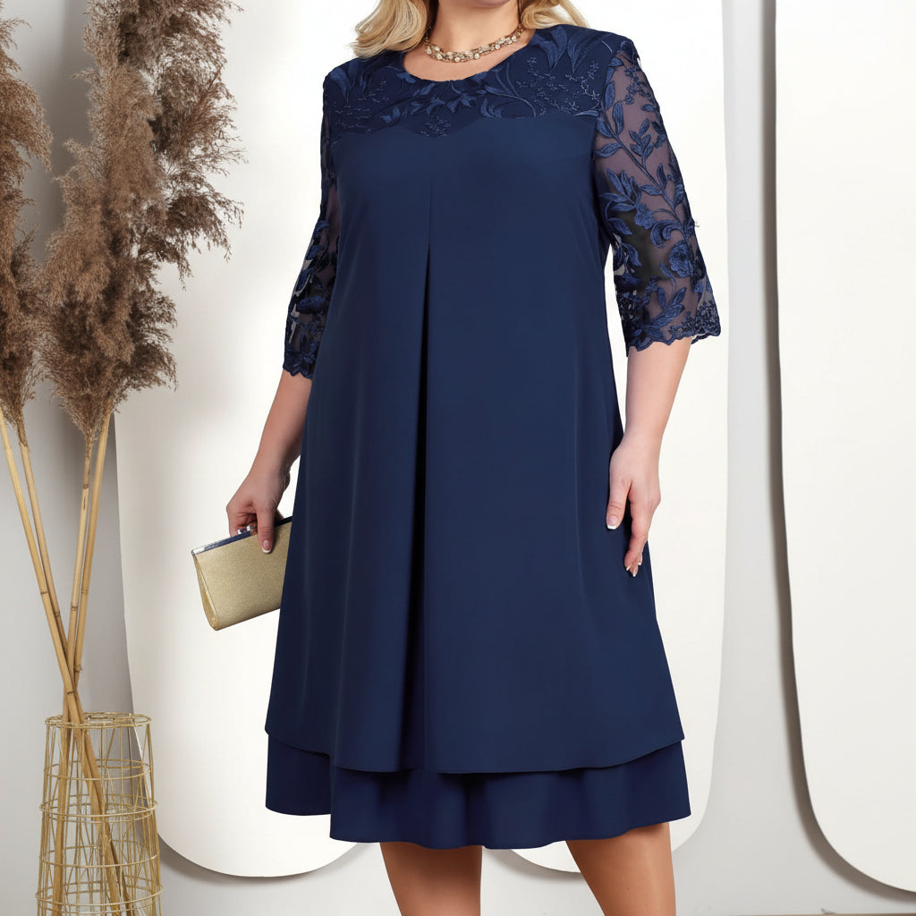 GRACE GALA-MEKKO – Elegantti kirjailtu juhlapuku pluskoon kokoon