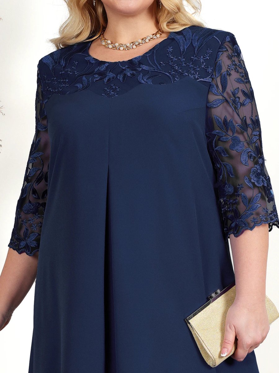 GRACE GALA DRESS – Elegant embroidered banquet dress in plus size