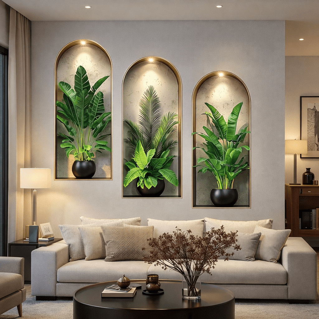 GREENVUE – Lifelike 3D Plant Wall Stickers for Effortless Home Decor